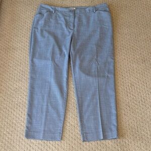 Talbots Hampshire Curvy Fit Pants 20W Chambray Blue Stretch Ankle Trouser